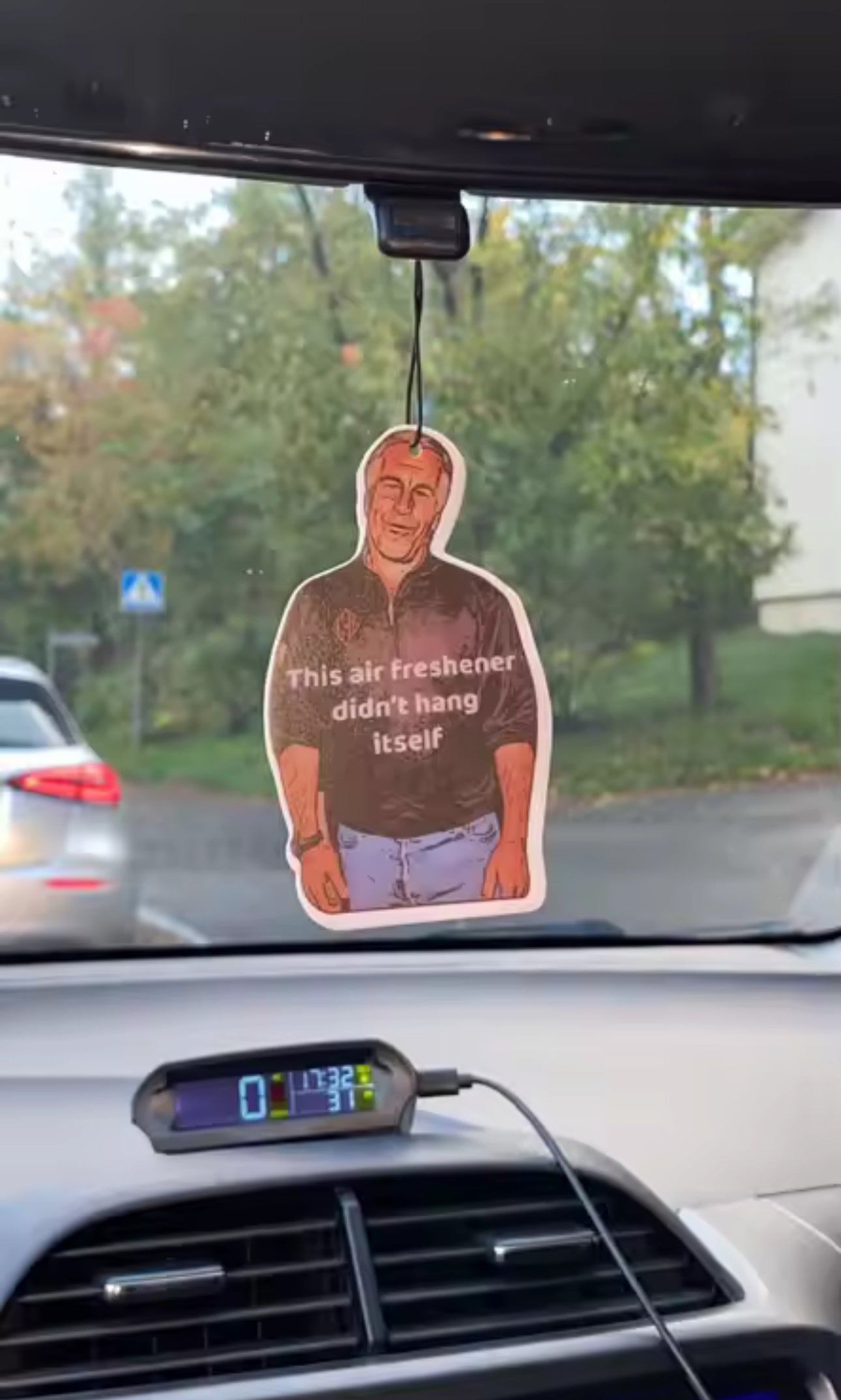 This air freshener didn’t hang itself.