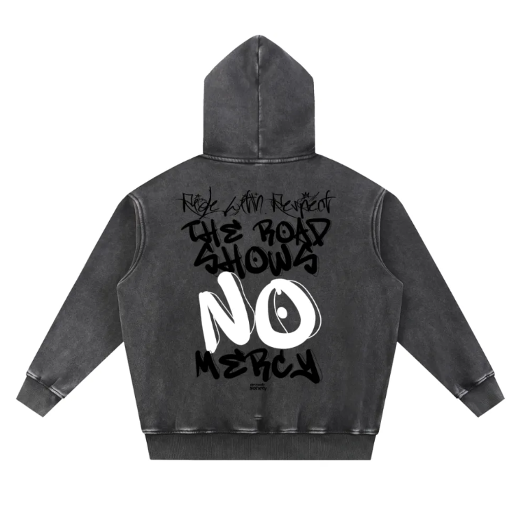 SNOW WASHED - RIDE WITH RESPECT FLEECE HOODIE